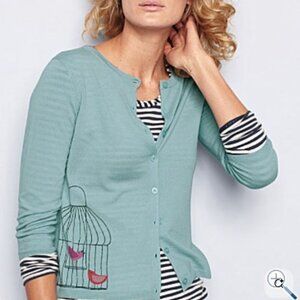 Garnet Hill Merino Birdcage Cardigan